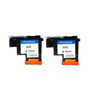 PHOVYAFI 2x Compatible Print Heads Replacement For 80 Cyan C4821A Works With 80 Series Designjet 1000 1050c 1055cm Printers