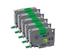 PHOVYAFI 5 Pack 12mm Label Tape For Laminated Label Ribbon Compatible With TZE231 TZE631 For PTH110 Label Maker(5PK Black on Green)