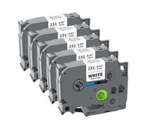 PHOVYAFI 5 Pack Compatible Labels For 12mm Black On White Laminated Tape For Label Printer PTH110