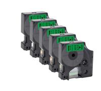 PHOVYAFI 5Pcs 12mm D1 Label Tape Compatible With LabelManager 160 280 Reference 45013 45010 45018 45023 45024 Label Cartridge(5PK Black on Green)