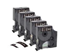 PHOVYAFI 5Pcs 12mm D1 Label Tape Compatible With LabelManager 160 280 Reference 45013 45010 45018 45023 45024 Label Cartridge(5PK White on Black)