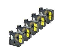 PHOVYAFI 5Pcs 6mm Heat Shrink Tube Tape 18051 18052 18053 18054 18055 18056 Compatible With Label Maker Machines(Black on Yellow)