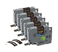 PHOVYAFI 5Pcs Compatible TZe231 Tape 12mm Black On White For PT-H110 Label Makers Available(Gold on Black)