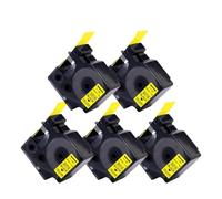 PHOVYAFI 5PK 24mm D1 Label Tape Compatible With LabelManager 400 450 Printing Ribbons For 53713 53716 53717 53718 53719(Black on Yellow)