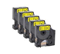 PHOVYAFI 5PK Compatible 12mm D1 Tape For LabelManager 160 280 Works With 45013 45010 45018 45023 D1 Label Tape(Black on Yellow)