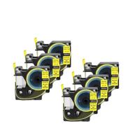 PHOVYAFI 6 Pieces 24mm Compatible Industrial Labels Heat Shrink Tube 1805444 1805443 Replacement Labels For Label Printer(Black on Yellow)