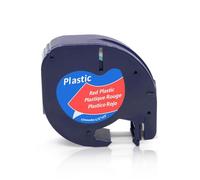 PHOVYAFI 91200 Compatible Tape 12mm Black On White For Label LT100H 91203 Labeling Machine(Black on Red)