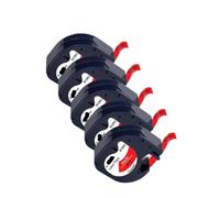 PHOVYAFI 91201 Compatible Label Tape 12mm Plastic LT Tape For LT100H Label Printer Available In 5pcs Or 10pcs Options(5PK Black on Red)