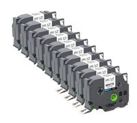 PHOVYAFI Compatible 10 Pack Laminated Label Tape 18mm For TZE641 TZE241 Ribbon Cartridge For Label Printers(Black on White)