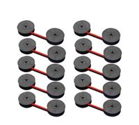 PHOVYAFI Compatible 10pcs/20pcs GR1 Typewriter Ribbon GR-1 DIN2103 1/2 Inch For Olympia Universal Black Red Printing(Red Black 10pcs)