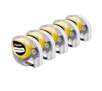 PHOVYAFI Compatible Label Tapes Refills For P12 Label Maker Multiple Plastic Paper Fabric Laminated Black On Multicolor For Indoor Use(Yellow Plastic)