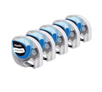 PHOVYAFI Compatible Label Tapes Refills For P12 Label Maker Multiple Plastic Paper Fabric Laminated Black On Multicolor For Indoor Use(Blue Plastic)