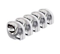 PHOVYAFI Compatible Label Tapes Refills For P12 Label Maker Multiple Plastic Paper Fabric Laminated Black On Multicolor For Indoor Use(Clear Plastic)