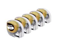 PHOVYAFI Compatible Label Tapes Refills For P12 Label Maker Multiple Plastic Paper Fabric Laminated Black On Multicolor For Indoor Use(Gold Plastic)