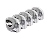 PHOVYAFI Compatible Label Tapes Refills For P12 Label Maker Multiple Plastic Paper Fabric Laminated Black On Multicolor For Indoor Use(Sliver Plastic)