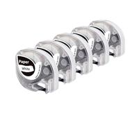 PHOVYAFI Compatible Label Tapes Refills For P12 Label Maker Multiple Plastic Paper Fabric Laminated Black On Multicolor For Indoor Use(White Paper)