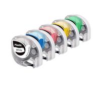 PHOVYAFI Compatible Label Tapes Refills For P12 Label Maker Multiple Plastic Paper Fabric Laminated Black On Multicolor For Indoor Use(Color Plastic)