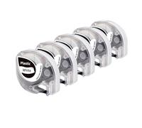 PHOVYAFI Compatible Label Tapes Refills For P12 Label Maker Multiple Plastic Paper Fabric Laminated Black On Multicolor For Indoor Use(White Plastic)