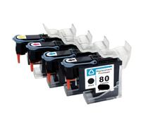 PHOVYAFI Compatible Printhead 80 C4820A C4821A C4822A C4823A For Designjet 1050 1055 1055cm 1050c Plus Printer In Black Cyan Magenta Yellow(1Set BK C M Y)