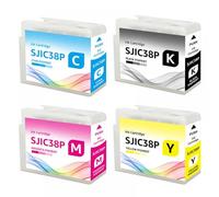 PHOVYAFI Compatible SJIC38P Ink Cartridge With Pigment Ink For ColorWorks CW-C6030A CW-C6030P CW-C6530A Color Label Printers(BK C M Y)
