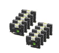 PHOVYAFI Heat Shrink Tube Tape 12mm Compatible With HSe 231 HSe 631 HSe 211 HSe 221 HSe 611 Label Maker(10PK Black on Yellow)