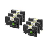 PHOVYAFI Heat Shrink Tube Tape 12mm Compatible With HSe 231 HSe 631 HSe 211 HSe 221 HSe 611 Label Maker(6PK Black on Yellow)