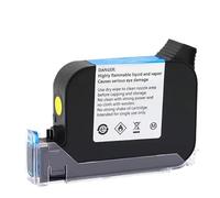 PHOVYAFI JS12 12.7mm Eco Solvent Fast Dry Ink Cartridge Compatible With Various Handheld Inkjet Printers Non Encrypted Quick Drying Ink Suitable(1pcs Yellow)