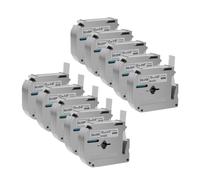 PHOVYAFI MK-231 Compatible Label Tape Black On White For MK231 MK 131 12mm Label Cartridge For PT-70 Label Maker(10PK Black on Silver)