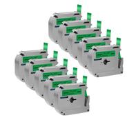 PHOVYAFI MK-231 Compatible Label Tape Black On White For MK231 MK 131 12mm Label Cartridge For PT-70 Label Maker(10PK Black on Green)