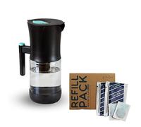 Phox V2 Water Filter | 2.2L Glass Water Filter Jug and Cartridge | 3 Month Supply (Clean pack)