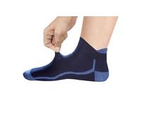 PHP Ankle Socks Unisex Pair of 6 - Soft Combed Cotton Athletic Socks Anti Odor & Breathable Socks Low Cut Walking Short Socks UK 8-11, Navy