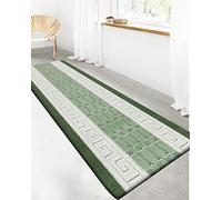 PHP Anti Slip Hallway Carpet Runner Rug, 60 x 220 cm Non-Slip Gel Back Door Runners Rug, Washable Long Enterway Anti Slip Rugs for Living Room and Hallway - Green