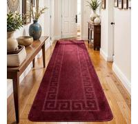 PHP Anti Slip Hallway Carpet Runner Rug, 60 x 220 cm Non-Slip Gel Back Door Runners Rug, Washable Long Enterway Anti Slip Rugs for Living Room and Hallway - Red