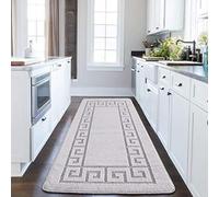 PHP Anti Slip Heavy Duty Waterproof Hall Runner Rug, 80 x 300 cm Non-Slip Large Rugs with Strong Gel Backing Long Runner Rug for Hallway, Kitchen and Bedroom - Silver