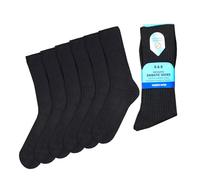 PHP Diabetic Socks for Men - Adour Free Non-Compression Soft Grip Non-Elastic Diabetic Loose Top Fitting Adults Sock UK 8-11 (Pack of 6 - Black)