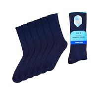 PHP Diabetic Socks for Men - Adour Free Non-Compression Soft Grip Non-Elastic Diabetic Loose Top Fitting Adults Sock UK 8-11 (Pack of 6 - Navy)