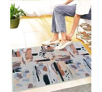 PHP Door Mat, Indoor Washable Low Profile Distressed Door Matt for Front and Back Door inside Large Dirt Trapper Mats Entryway Patio Door Matt Beige Rust - 50 x 80 cm