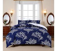 PHP Duvet Cover Set - Ulta Soft Non Iron Easy Care Thick Solid Printed Duvets Quits Covers 3Pcs Comforter Bed Cover Bedding Set with 2 Pillow Shams (Double, Midnight Tree)