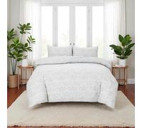 PHP Duvet Cover Set - Ulta Soft Non Iron Easy Care Thick Solid Printed Duvets Quits Covers 3Pcs Comforter Bed Cover Bedding Set with 2 Pillow Shams (Super King, Silver Spectrum)