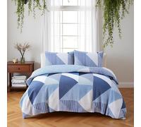 PHP Duvet Cover Set - Ulta Soft Non Iron Easy Care Thick Solid Printed Duvets Quits Covers 3Pcs Comforter Bed Cover Bedding Set with 2 Pillow Shams (Single, Ocean Waves)