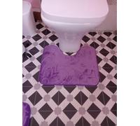 PHP Floral Foam Pedestal Mat - Extra Soft & Cozy Quick Dry Bathroom Toilet Mats - Non Slip Floor Matts (Purple, 50 x 40 cm)