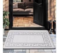 PHP Gel Back Non-Slip Washable Dirt Trapper Floor Mat Indoor Outdoor Utility, Kitchen and Large Yoga Anti Slip Mats | 50 x 80 cm - Silver