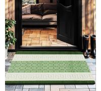 PHP Gel Back Non-Slip Washable Large Entrance Doormat |60 x 110 cm Outdoor and Indoor Dog Muddy Paws Floor Protector, Hallway, Bath and Kitchen - Green