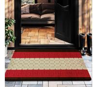 PHP Gel Back Non-Slip Washable Large Entrance Doormat |60 x 110 cm Outdoor and Indoor Dog Muddy Paws Floor Protector, Hallway, Bath and Kitchen - Brown Red