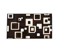 PHP Hall Runners Non Slip Brown Beige, 60 x 220 cm -Stylish Geometric Pattern Thick Washable Kitchen Floor Mats Large Door Mats for Indoor