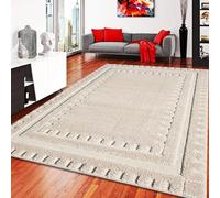 PHP Hallway Runner Rug for Living Room Bedrooms Floor Mat - Super Soft Medium Pile Washable Geometric Modern Runner Rug - Beige, 120 x 170 cm