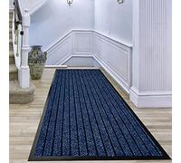 PHP Hallways Runner Rug 60 x 180 cm, Blue - Heavy Duty Washable Non Slip Rubber Backing Carpet Mat for Outdoor and Indoor Kitchen Bedroom Floor Mat