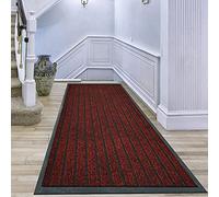 PHP Hallways Runner Rug 60 x 180 cm, Red - Heavy Duty Washable Non Slip Rubber Backing Carpet Mat for Outdoor and Indoor Kitchen Bedroom Floor Mat