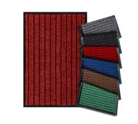 PHP Heavy Duty Rubber Runner Rug Indoor & Outdoor PVC Backing Waterproof Non Slip Rugs for Hallways Entrance Mud-Rooms Muddy Wet Shoes and Paws (Red, 60x180cm)