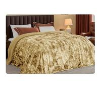PHP Large Fleece Throw Blanket Warm & Cosy Super Thick Blanket 550 Gsm Tie Dye Throws for Sofas Extra Soft Fluffy Blankets for Beds (130 cm x 150 cm, Mustard)